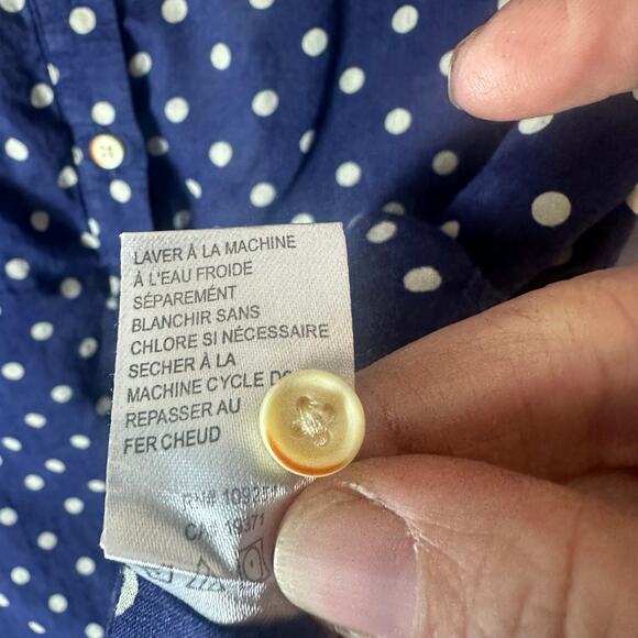 Birds of Paradise women’s polkadotted blouse button up lace back romantic - Picture 4 of 9